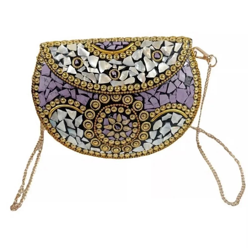 Ramla Handmade Purple Clutch/Handbag